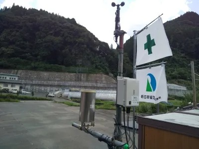 施工範囲の標高差200m　急崖地での治山工事