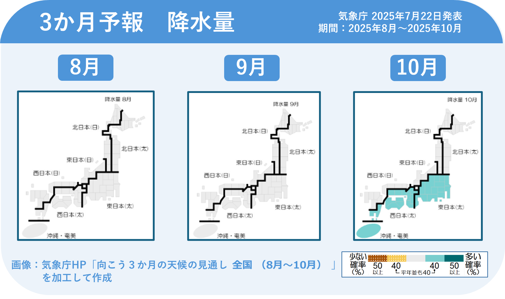 3ヶ月予報　降水量